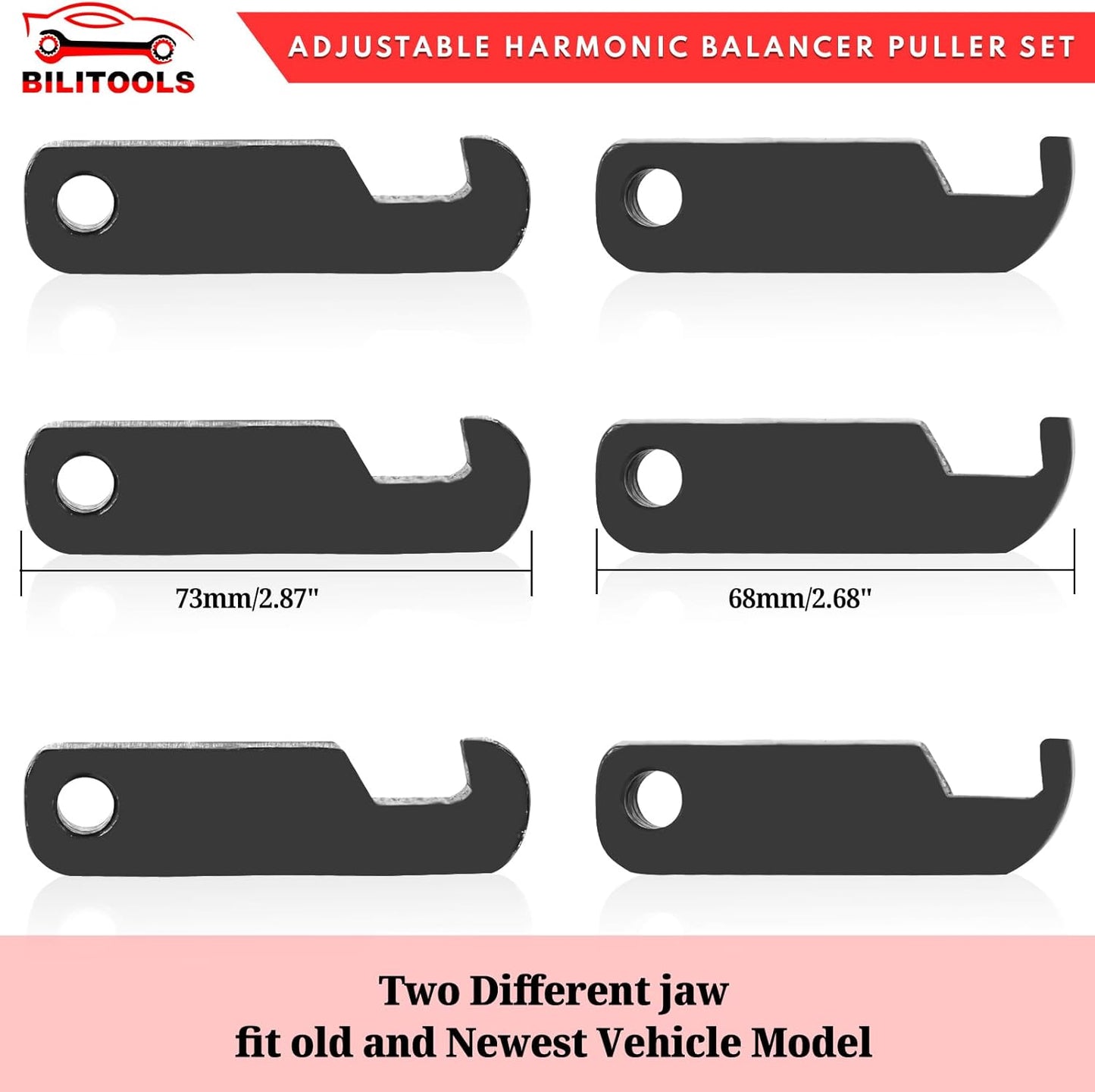 BILITOOLS Harmonic Balancer Puller Set, Upgraded 3-Jaw Pulley Puller with Holding Tool for Removing Harmonic Damper Balancers Compatible with Chevy, GM, Chrysler, Ford etc.