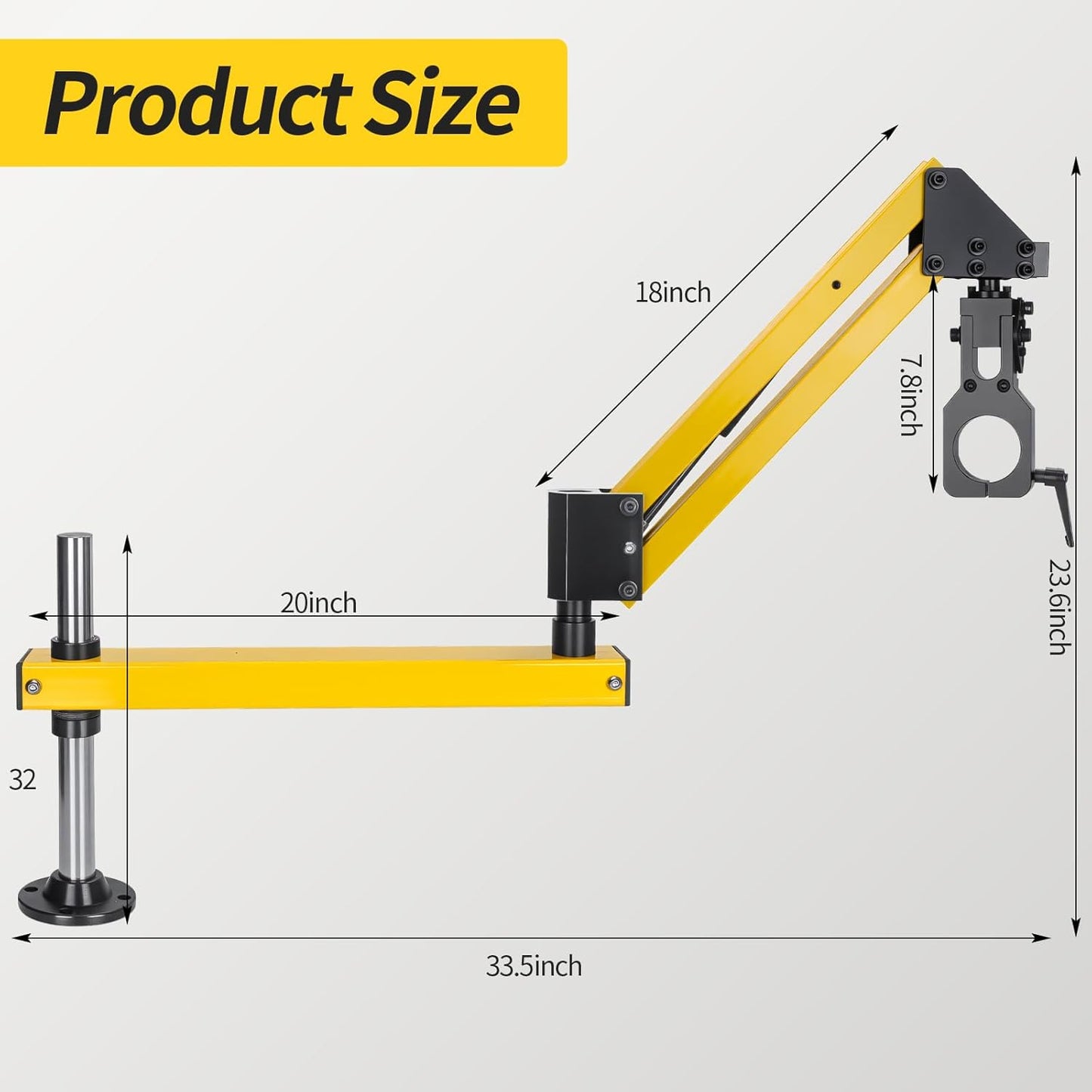 Aluminum Tapper Bracket,Drill Bracket,360 Degree Tapping Machine Flexible Arm,Screwdriver Wrench Handheld Hardware Tools(Universal Clamp 60MM/2.36in)