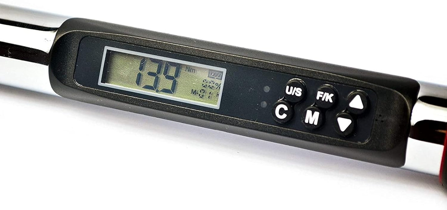 ACDelco ARM313-2A 1/4" Heavy Duty Angle Digital Torque Wrench with Buzzer and LED Flash Notification - ISO 6789 Standards with Certificate of Calibration