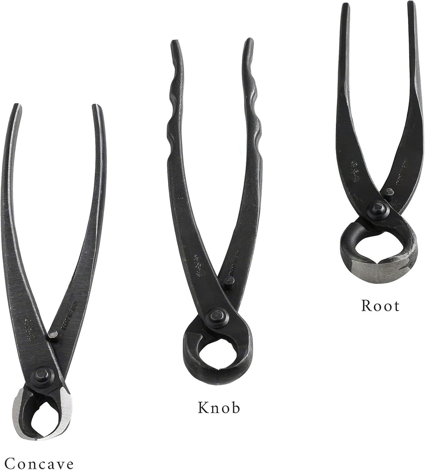 Wazakura Made in Japan 5 PCS Bonsai Cutter Tools Set with Roll Bag: Concave Branch Cutter, Knob Cutter, Jin Plier, Wire Cutter, Root Cutter. Bonsai Tool Kit - 5PCS Bonsai Cutter Set with Case