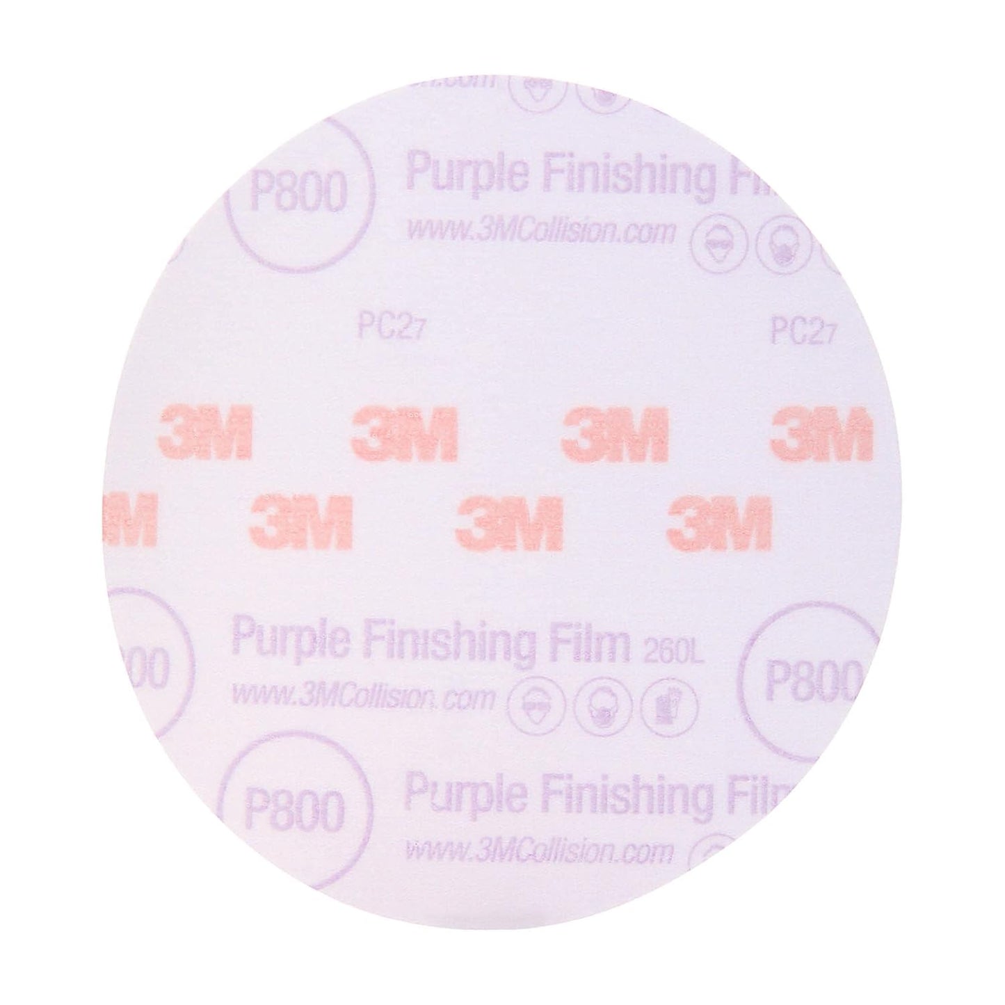 3M Hookit Purple Finishing Film Abrasive Disc 30667, 6 in, 1500+ Grade, 50 Pack, Clear Coat Sanding, Paint Finishing, Defect Removal, Long Lasting
