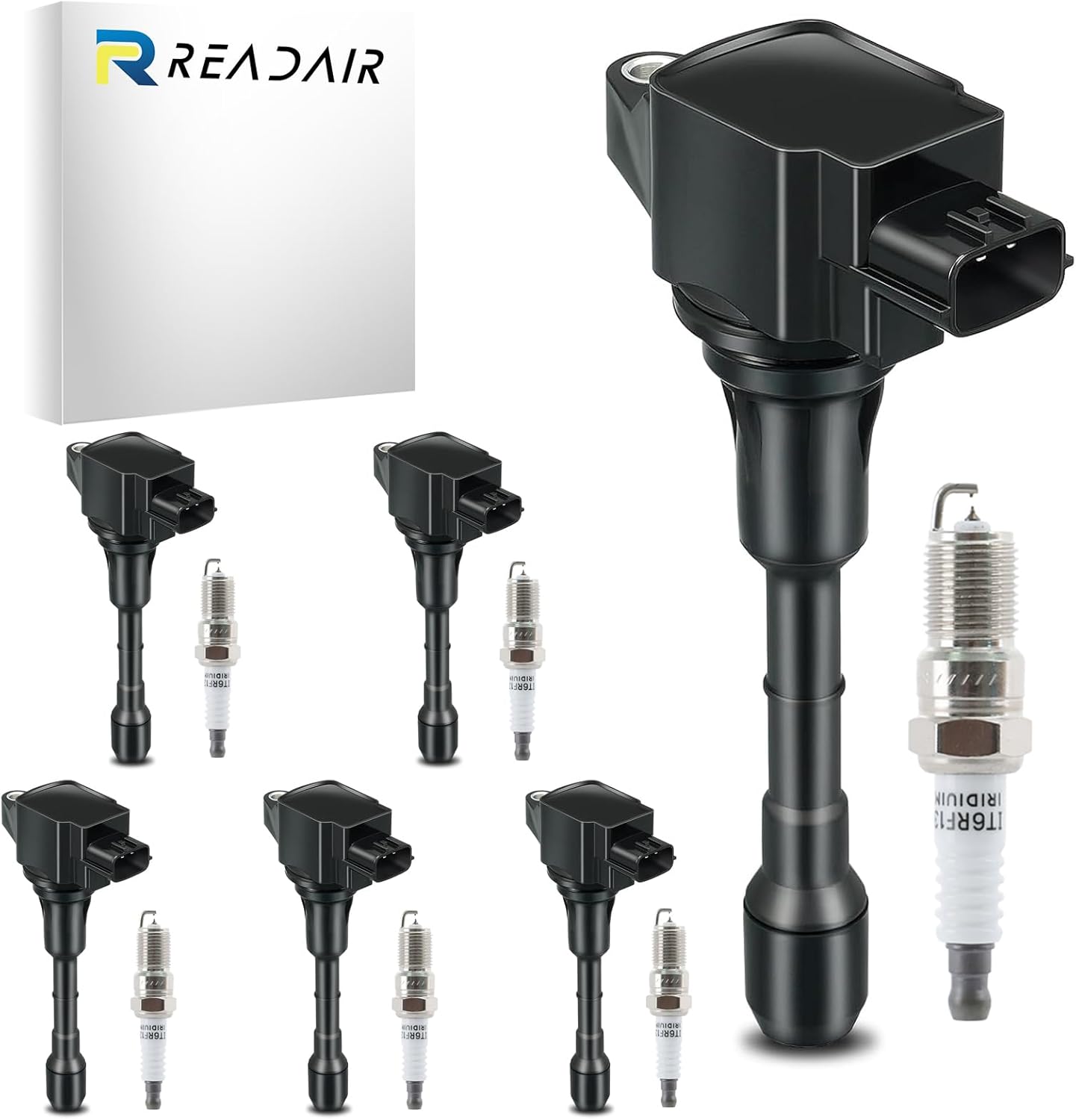 UF575 Ignition Coil & 1675 Double Iridium Spark Plug for Audi A3 A4 A5 A6 Q5 R8 TT RS4 RS5/Volkswagen Jetta Passat Beetle CC Golf GTI Replaces# C1627 07K905715F E1075