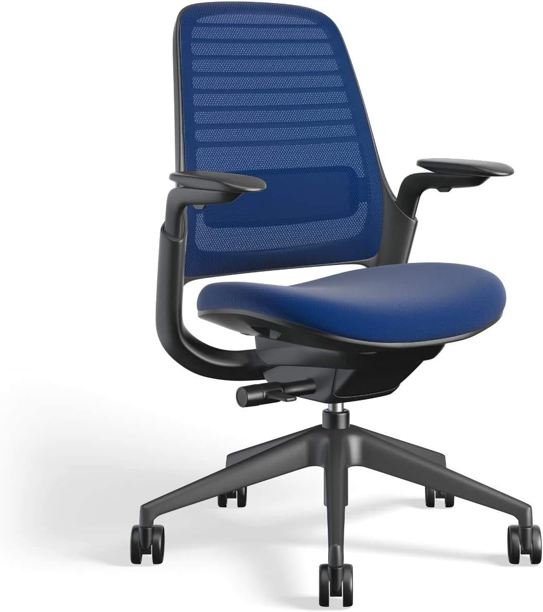 Steelcase Series 1 Office Chair - Ergonomic Work Chair with Wheels for Carpet - Helps Support Productivity - Weight-Activated Controls, Back Supports & Arm Support - Easy Assembly - Graphite