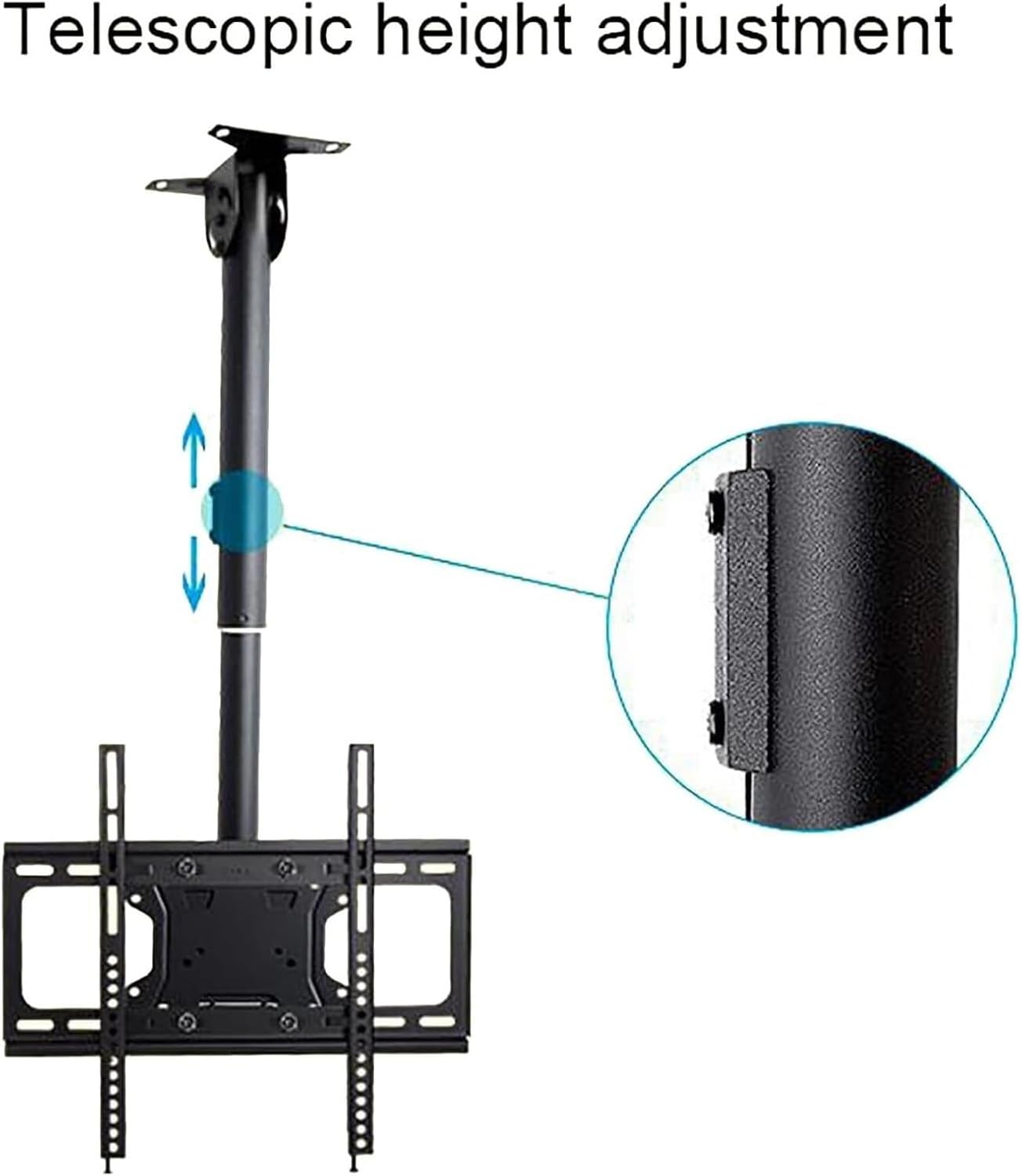 Adjustable Ceiling TV Mount Full Motion Swivel & Tilt Bracket for 32 65 Inch TVs Heavy Duty Metal Expansion Bolt in Tion Perfect for Home Theater and Space Saving Solutio