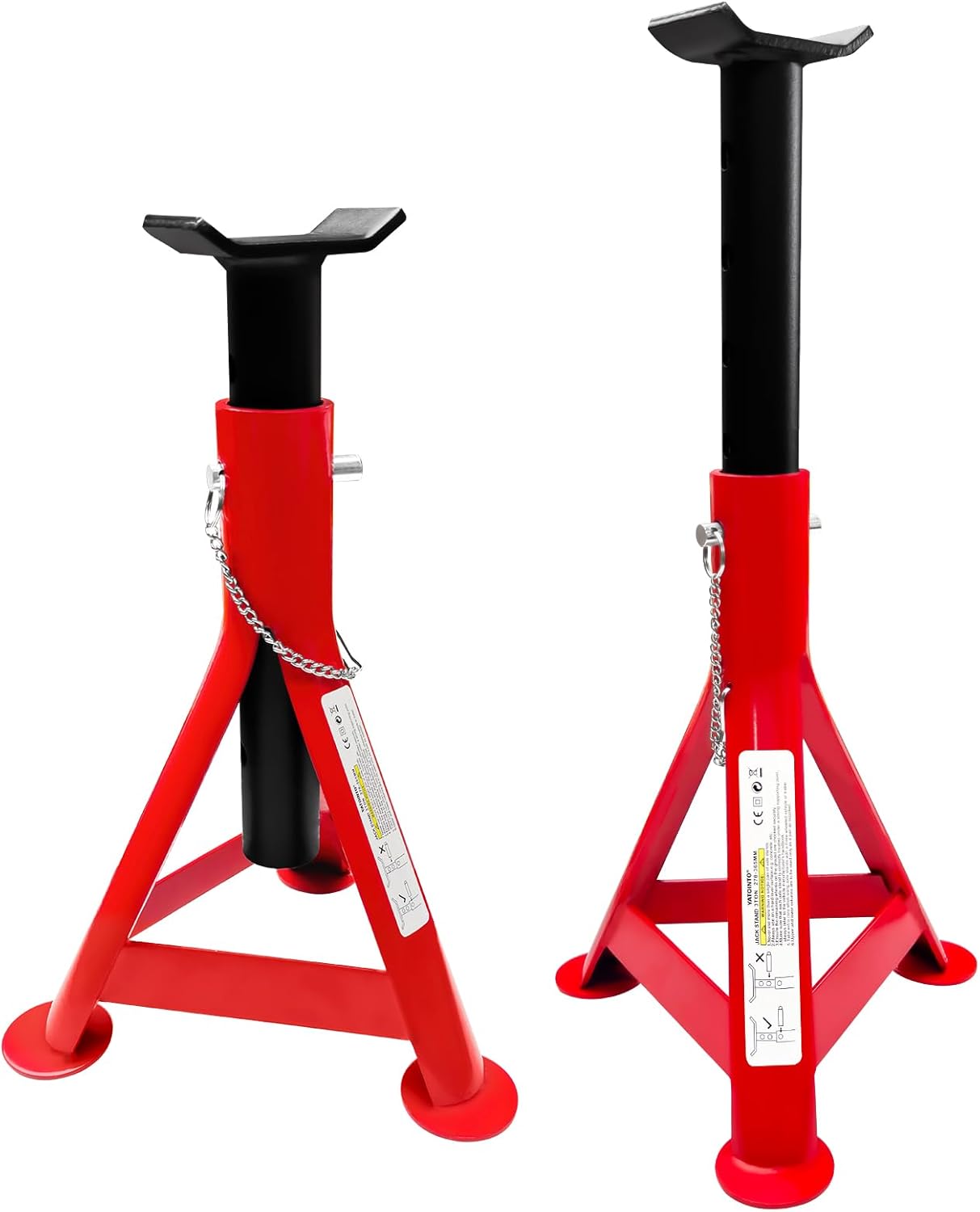 6 Ton Jack Stands, 15.6"-23.4" Adjustable with Double Pin Locking,Heavy Duty Jack Stands with Extra Rubber Pads,Car Lifts for Home Garage,Lifting Various Vehicles,1 Pair Black