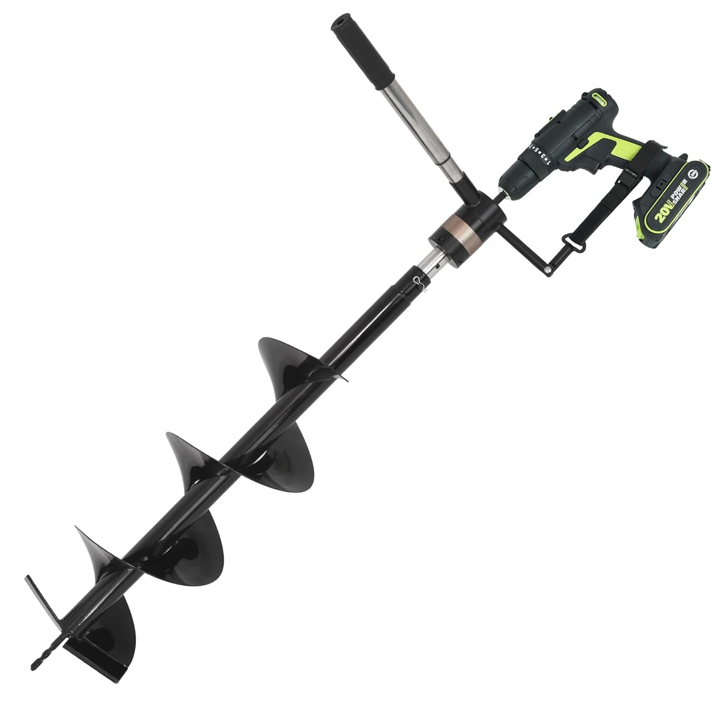 Auger Post Hole Digger 10" Wide 32" Deep - Earth Auger - Trench Digger - Hole Digger Tool for Fence Posts - Electric Post Hole Digger Handles