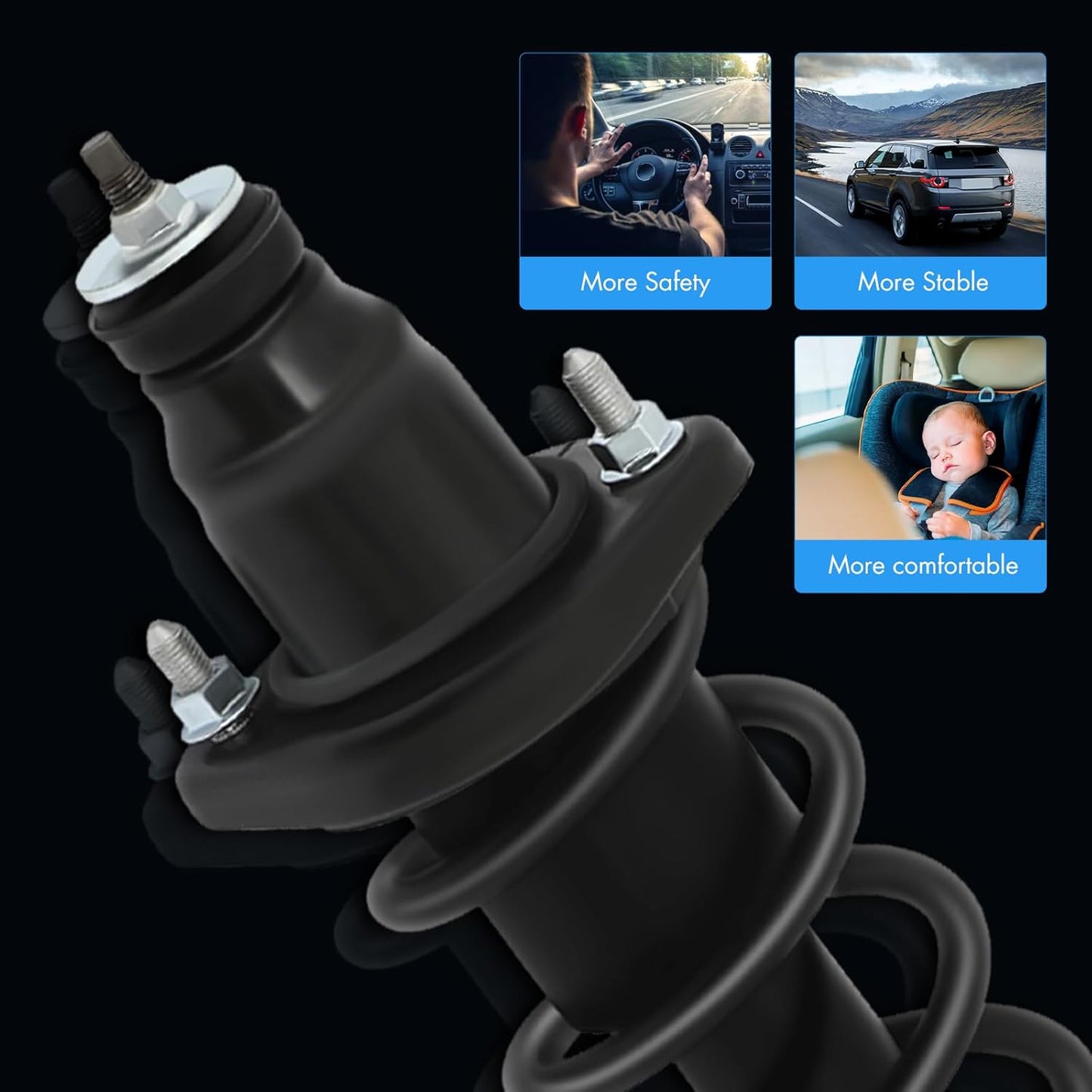ASAPE 2PCS Rear Complete Struts Assembly w/Coil Spring Fit for 2001 2002 2003 2004 2005 for Honda Civic Shock Absorber Assembly Replace OE 171340L 171340R