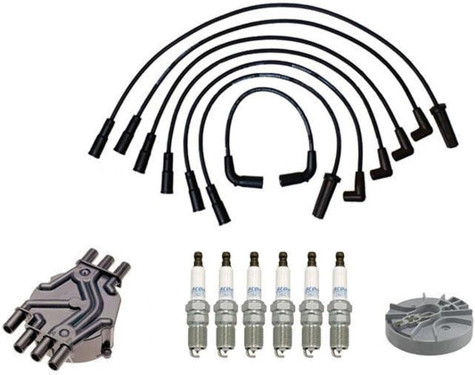 Spark Plug Wires Ignition Wires Spark Plug Distributor Cap & Rotor Replacement Parts for Chevrolet GMC S10 T10 Pickup 4.3L 1998 1999 2000 2001 2002 2003 2004 2005