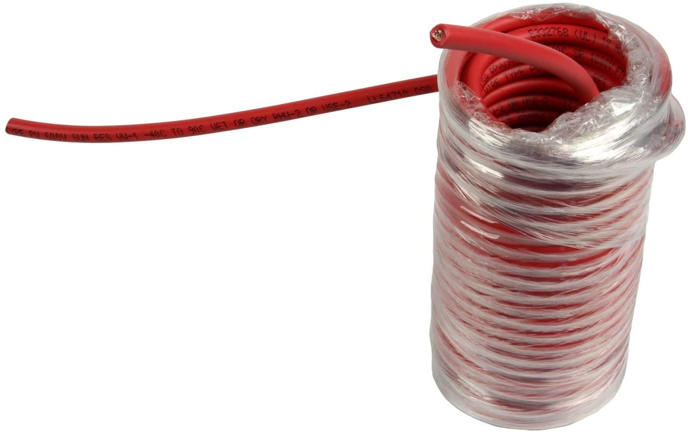 TEMCo 10 AWG/Gauge Solar Cable - Made in The USA 100 Feet Black (Variety of Lengths Available)
