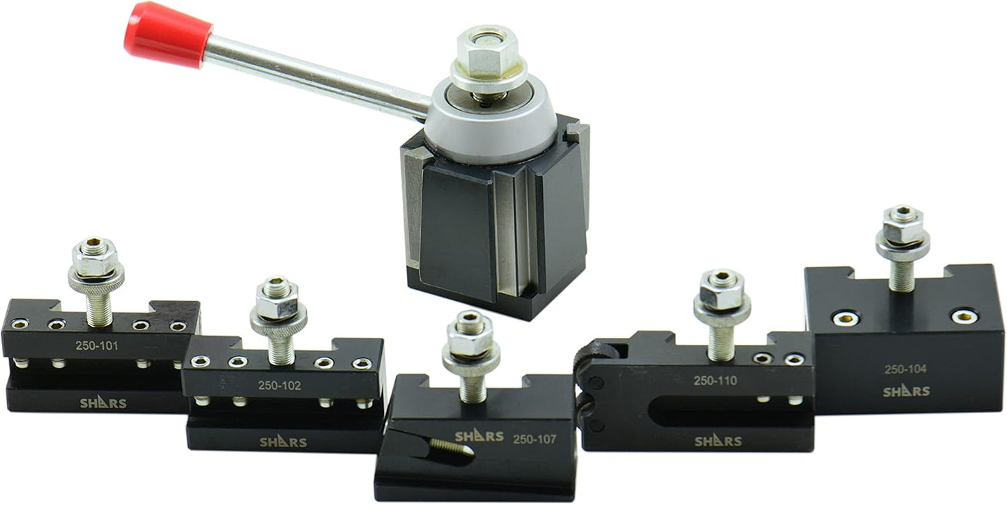 Shars BXA 222 Quick Change Tool Post Wedge Type 6 PCS Set for Lathe 10" - 15" Lathe Swing 202-9475 L