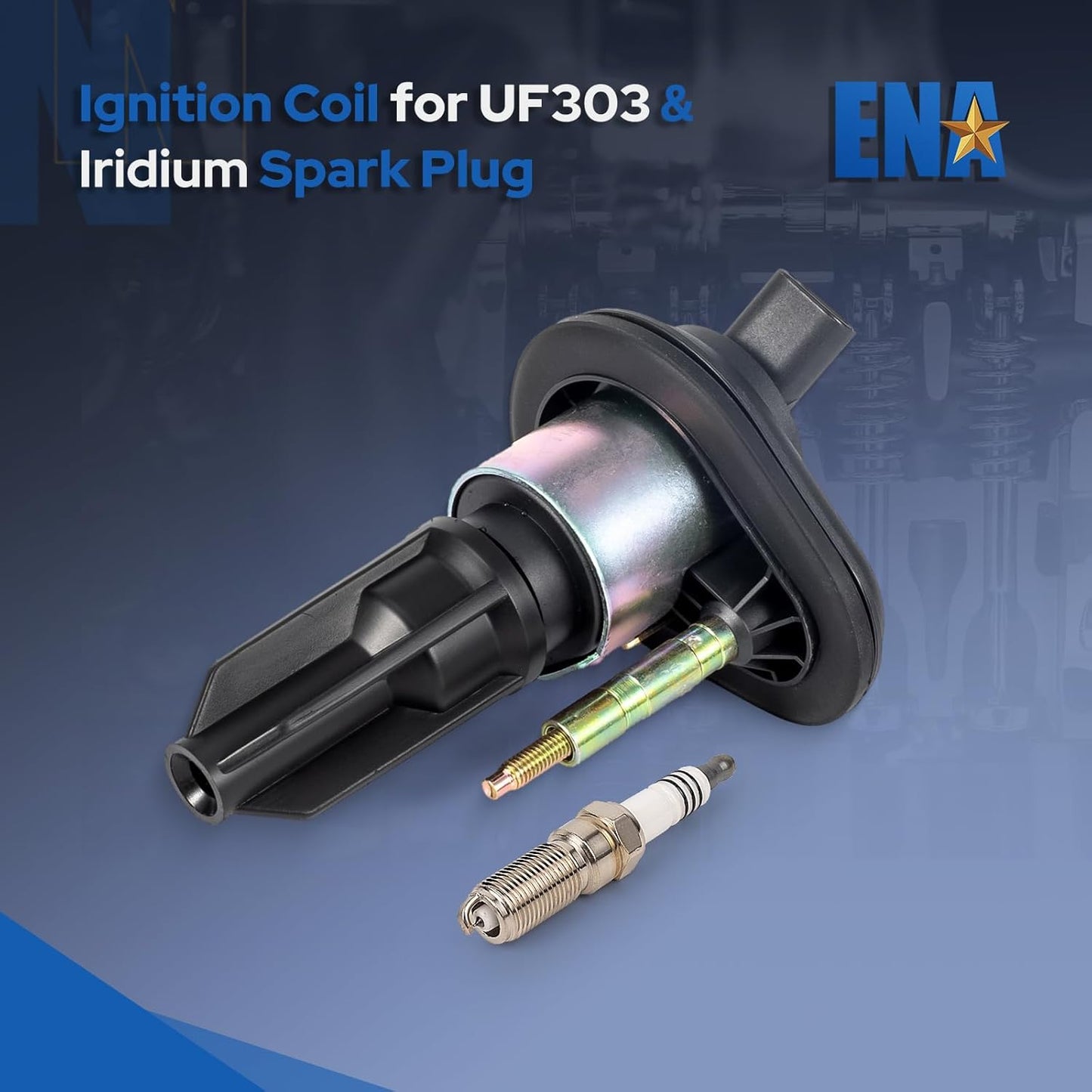 Set of 6 Ignition Coil Pack and Spark Plugs Iridium Compatible with 2002 2003 2004 2005 Chevy Trailblazer GMC Envoy Ascender Bravada Buick Rainier 9-7X 4.2L L6 Spark Plug Coils Replaces# UF303 41103