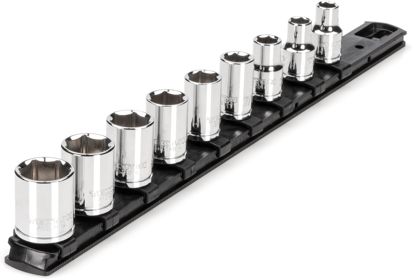 TEKTON 3/8 Inch Drive 6-Point Socket Set with Rails and Tray, 38-Piece (6-24 mm) | SHD91211