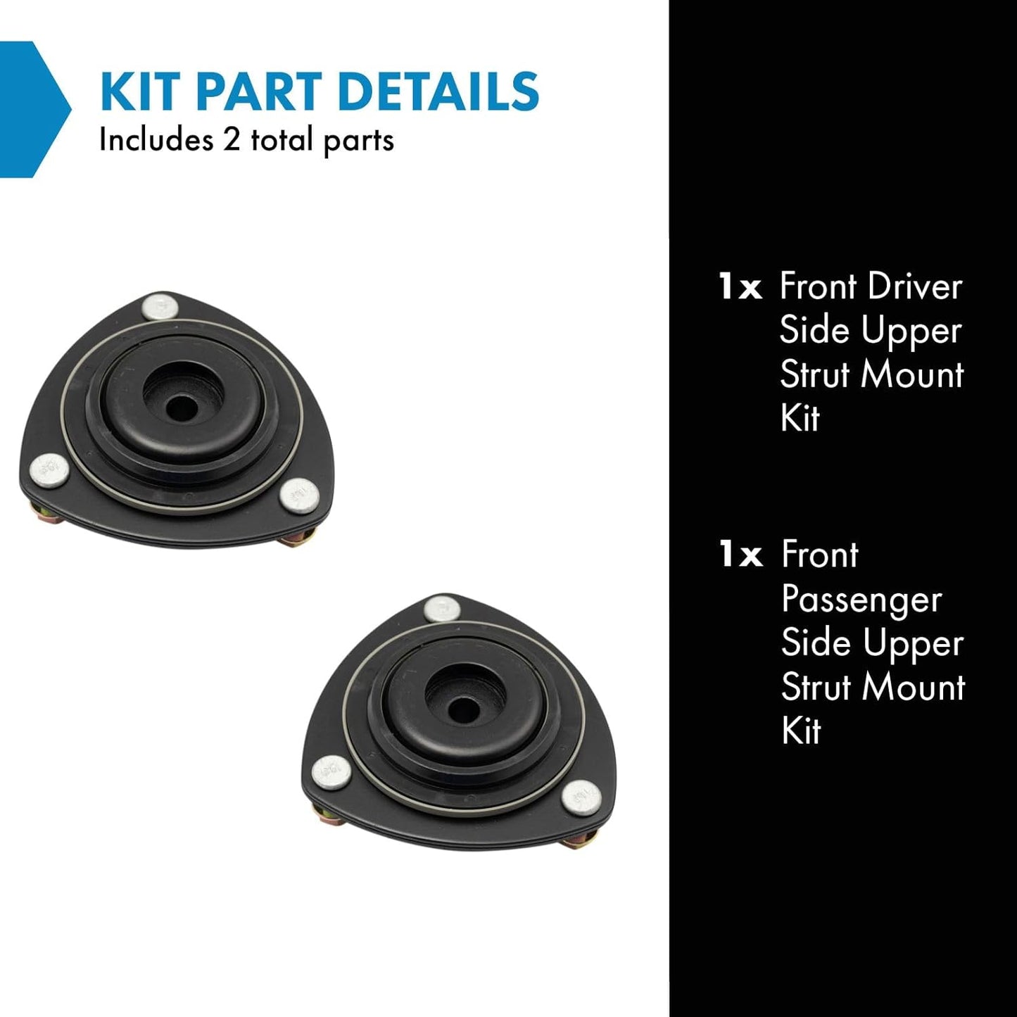 TRQ Front Upper Strut Mount Kit Compatible with 2002-2006 Acura RSX 2001-2005 Honda Civic CR-V 2003-2011 Element