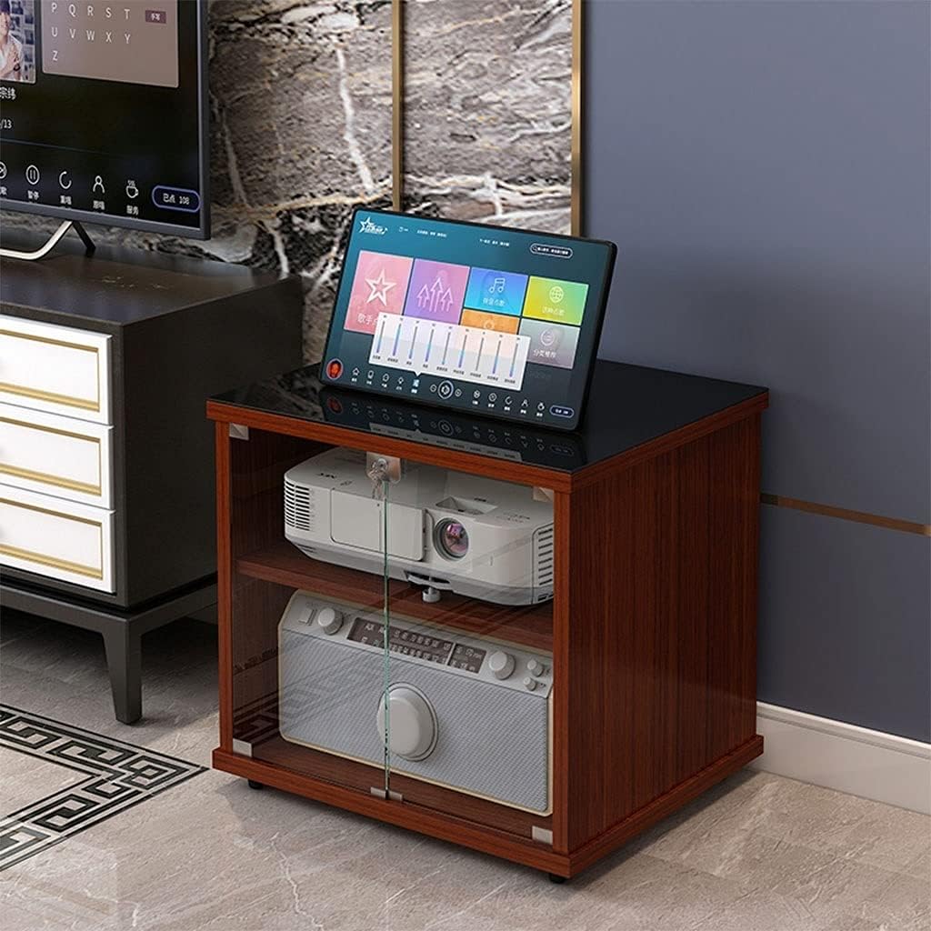 Speaker Stands Audio Bracket Audio Cabinet 2-Layer Media Bracket Audio-Visual Cabinet Suitable for TV Accessories, Game Consoles, DVD Players Universal Bracket(A)