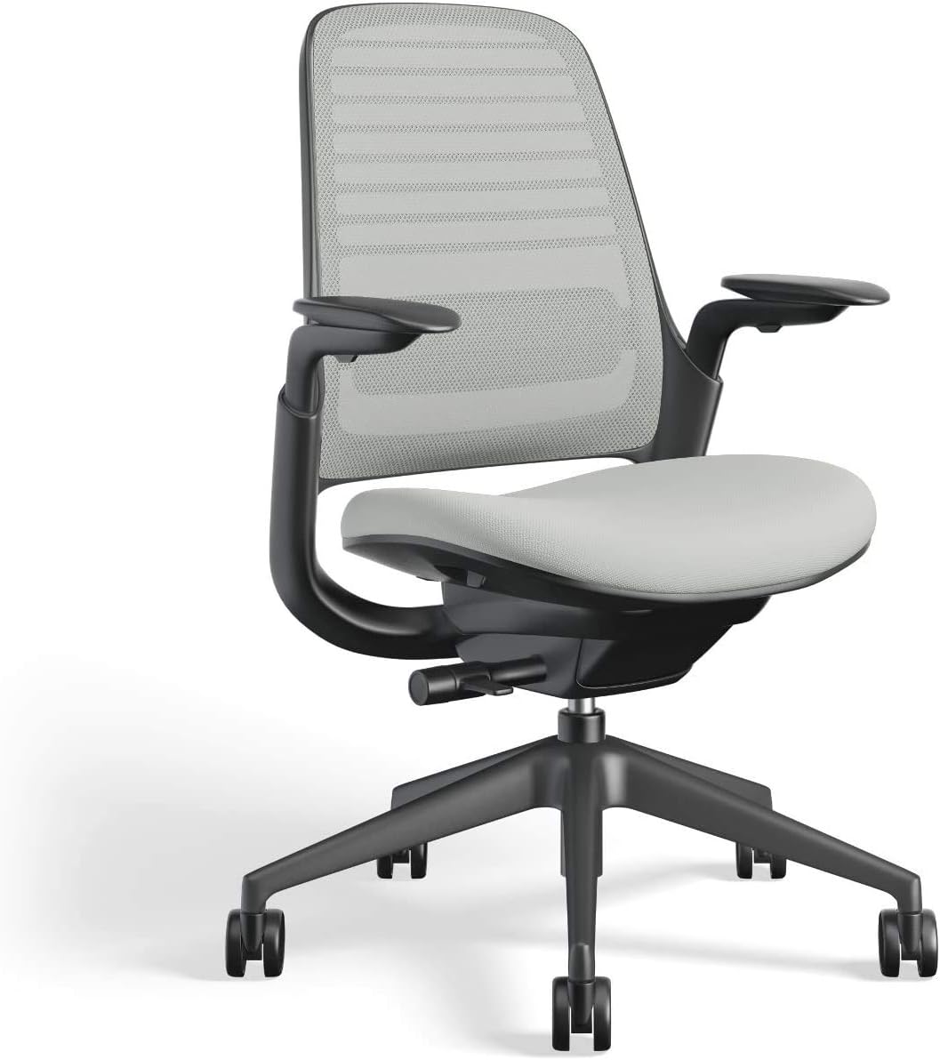 Steelcase Series 1 Office Chair - Ergonomic Work Chair with Wheels for Carpet - Helps Support Productivity - Weight-Activated Controls, Back Supports & Arm Support - Easy Assembly - Graphite