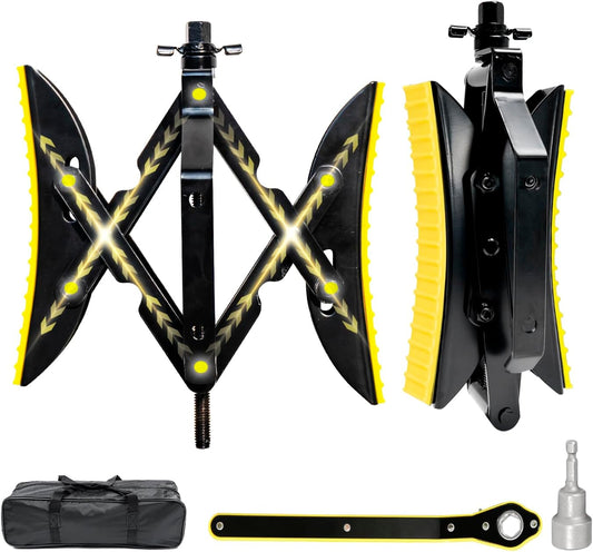 SKYFISH Steel Structure Upgrade Camper Wheel Double X Chock Tire Stabilizer, More Stable with RV Anti-Vibration Rubber mat Even on Rainy Days, it Doesn't Slip (X Chock)
