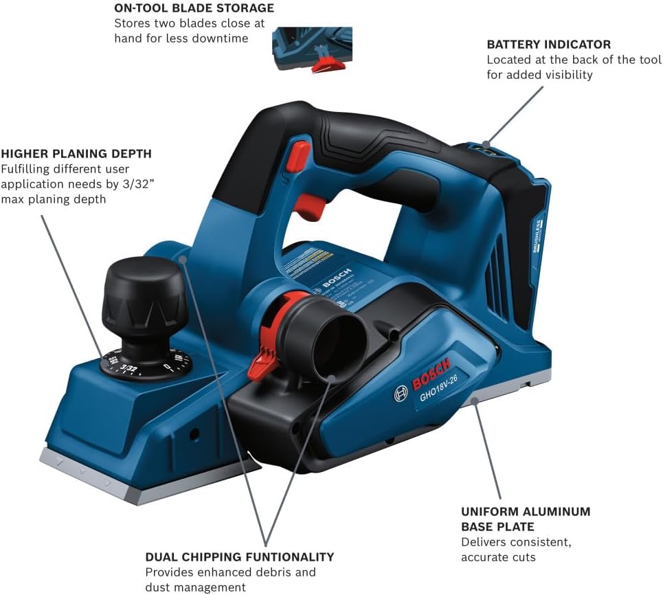 Bosch GHO18V-26N 18V Brushless Planer