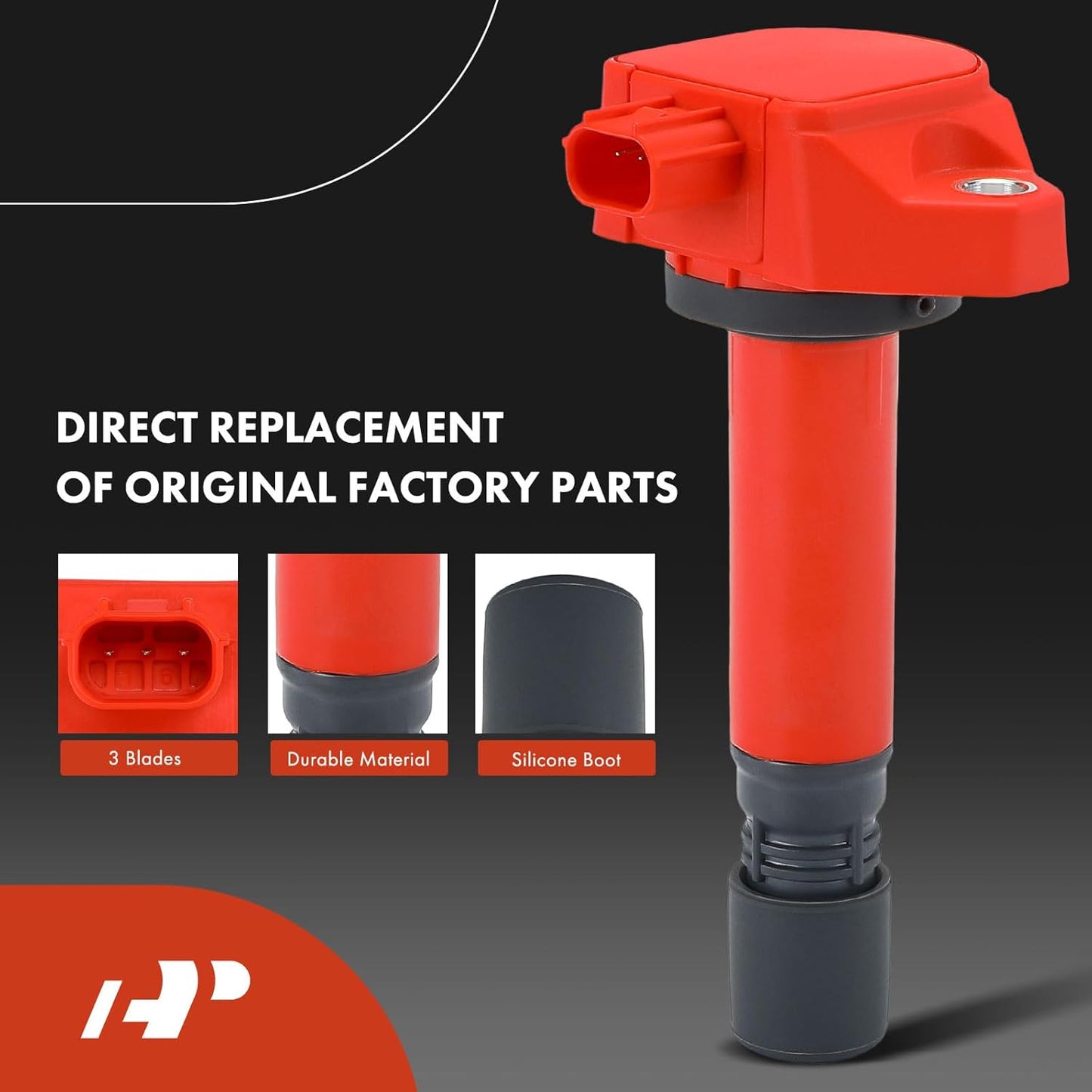 A-Premium (Red) Set of 8 Ignition Coil Pack and Iridium Spark Plugs Compatible with Honda Civic 2006-2011 1.8L, Replace# 30520RNAA01, 099700101