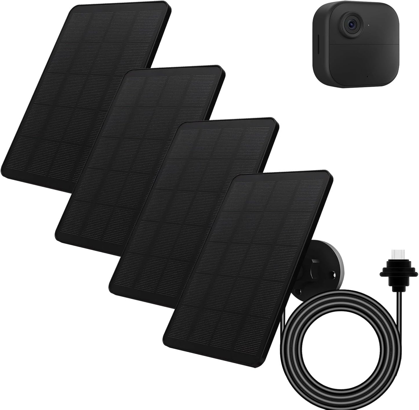 Solar Panel for Blink Camera Outdoor, Solar Panel 4W Compatible with Blink Outdoor 4 (4th Gen) Camera, Solar Charger for Camera with 13.12Ft Outdoor Power Cable, 360° Adjustable Mount, 2 Pack