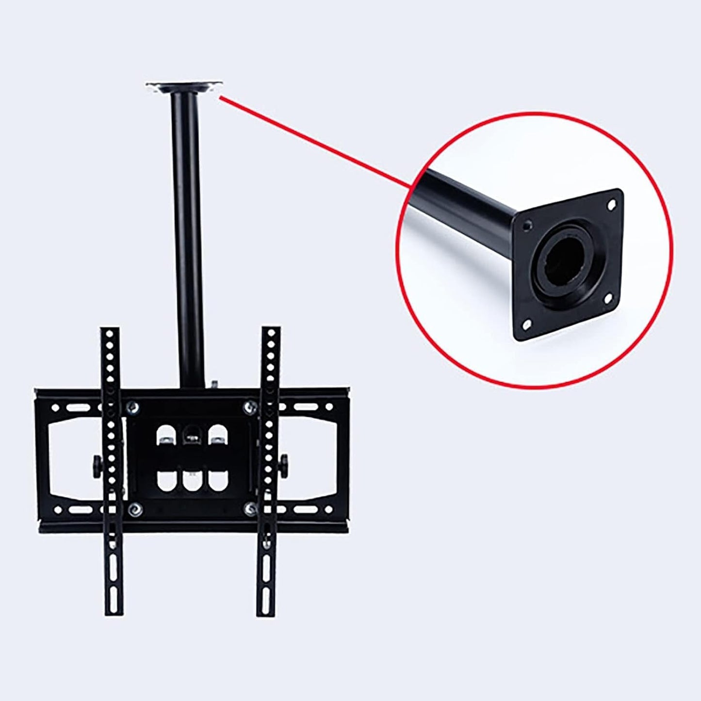 TV Ceiling Mount Bracket, Adjustable Height Tilt Swivel for 40-70 Inch TVs, Fits Vaulted Sloped Ceilings