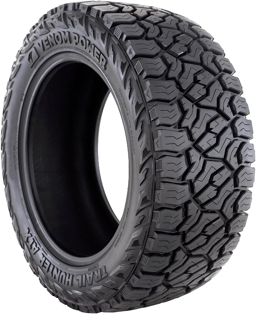 Venom Power Trail Hunter ATX A/T All-Terrain Off-Road Light Truck Radial Tire-33X12.50R22LT 33X12.50X22 33X12.50-22 109R Load Range E LRE 10-Ply BSW Black Side Wall