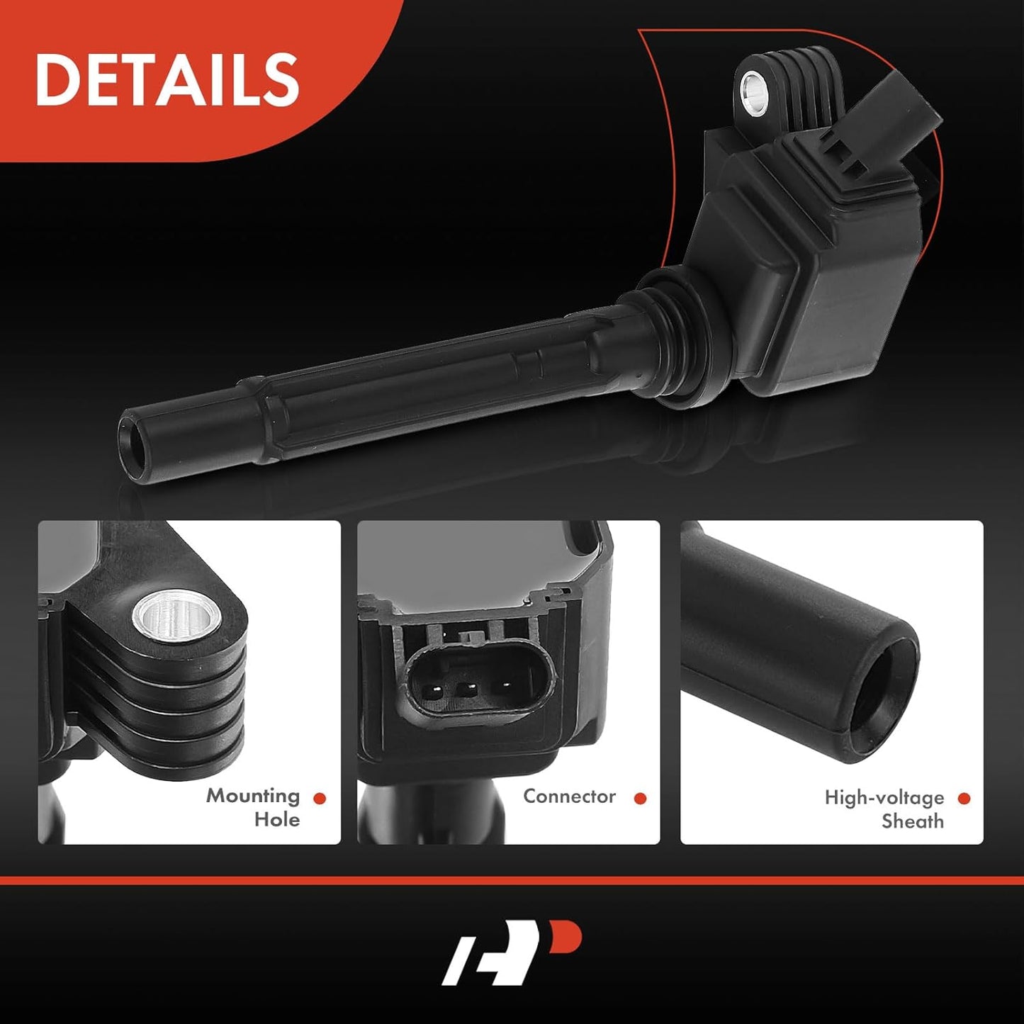 A-Premium Engine Ignition Coil Pack Compatible with Jeep Wrangler 2018-2024, Cherokee 2019-2022, Grand Cherokee 2022-2024, Compass 2023-2024 & Dodge Hornet & Alfa Romeo Giulia, Stelvio, 4-PC Set