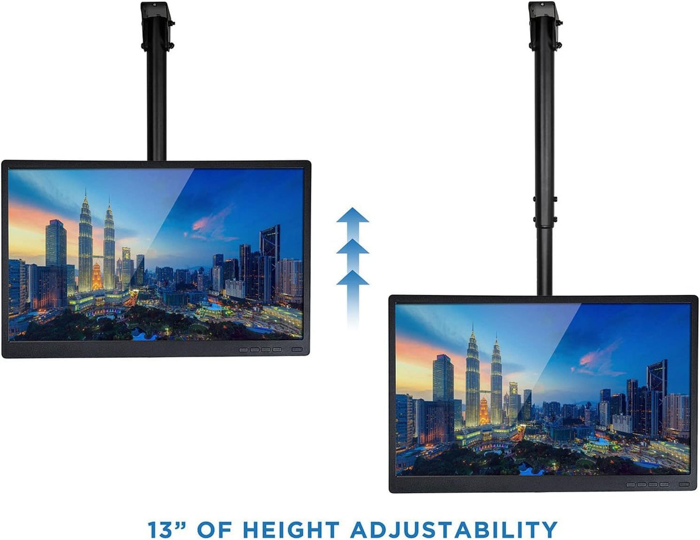 Universal TV Stand Adjustable TV Ceiling Mount Bracket - TV Wall Mount Bracket Fits 32-65 Inch 4K TVs, Adjustable Height Telescoping Tilt and Swivel Flat Sn Display, Black (Size : 100cm- (60cm)