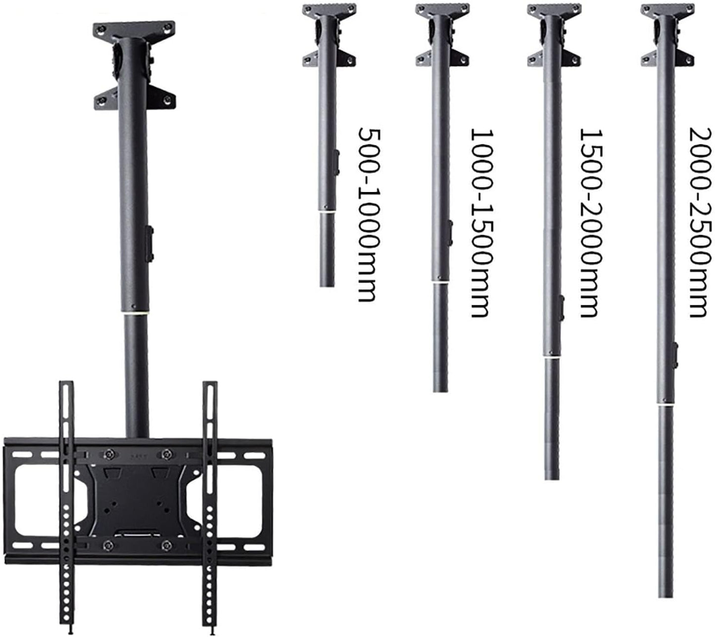 Adjustable Ceiling TV Mount Swivel & Tilt Bracket for 32" 65" LCD/LED TVs & Monitors Height Adjustable Metal Expansion Screws Perfect for Home Theater & Office.