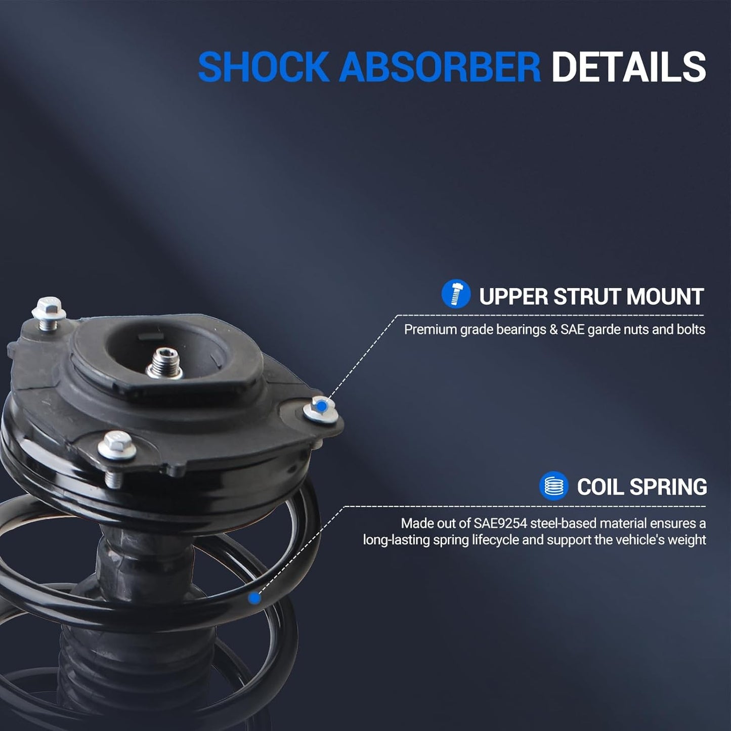 Autoround 172948 172947 Front Complete Strut & Coil Spring Assembly Compatible with Nissan Sentra 2014 2015 2016 2017 2018 2019, Both Driver Passenger Side