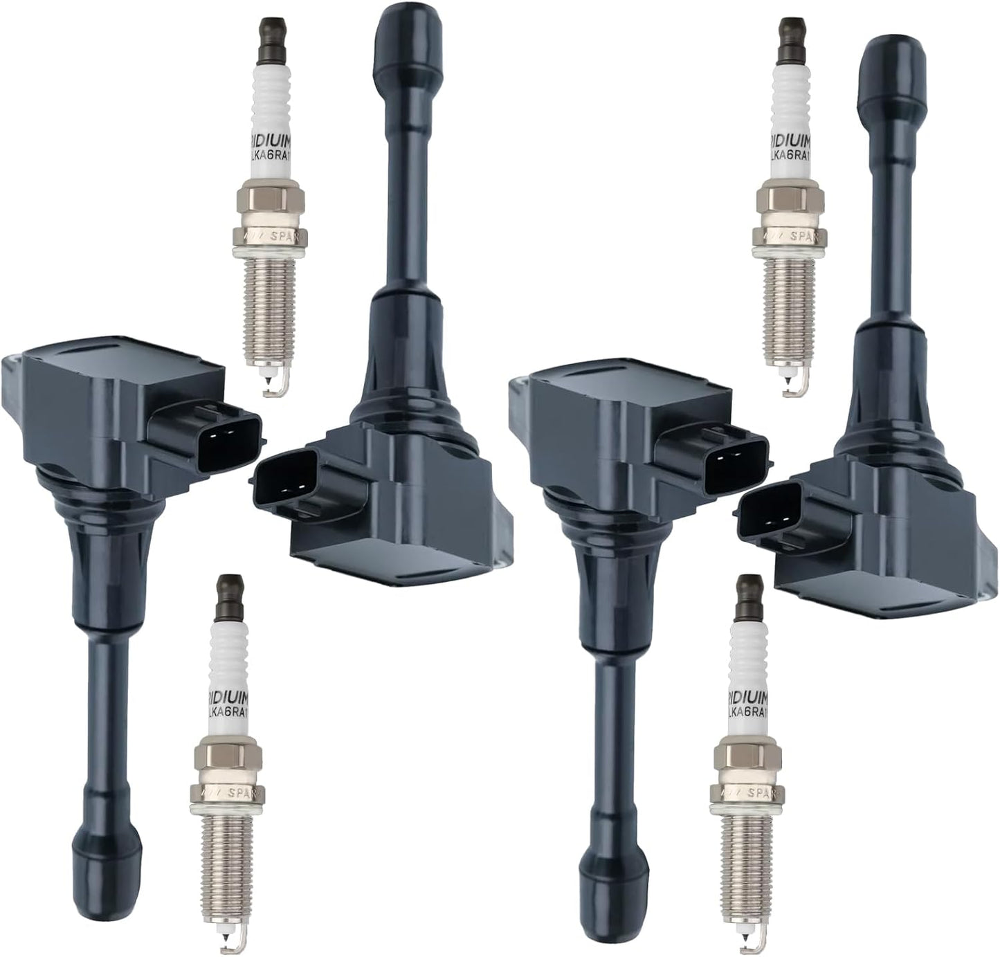 Set of 4 UF333 Ignition Coils and Spark Plugs Set Compatible with Toyota 2002-2008 Camry, 2001-2007 Highlander, 2001-2008 RAV4, SCION 2005-2010 TC Replace UF333 C1330 90919-02244