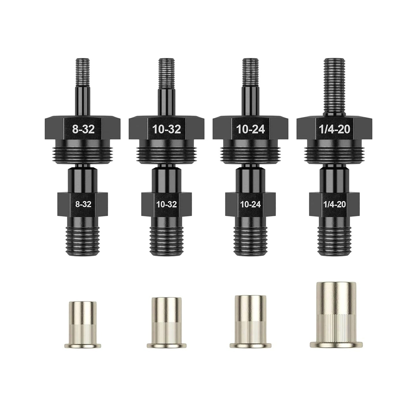 Beaspire Cordless Drill Electric Rivet Nut Drill Adapter Kit, Rivet Nut Tool Kit Including 10 Mandrel and 50Pcs Assorted Rivet Nuts, Rugged Carrying Case