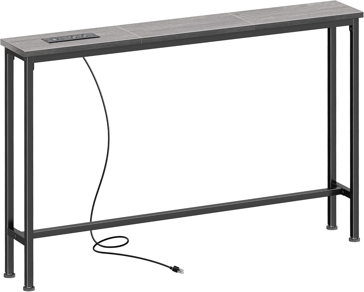 SUPERJARE 78.8 inch Narrow Console Table with Outlet, Sofa Table Set of 2, Behind Couch Table, Long Entryway Tables with Charging Station, for Living Room, Rustic Brown