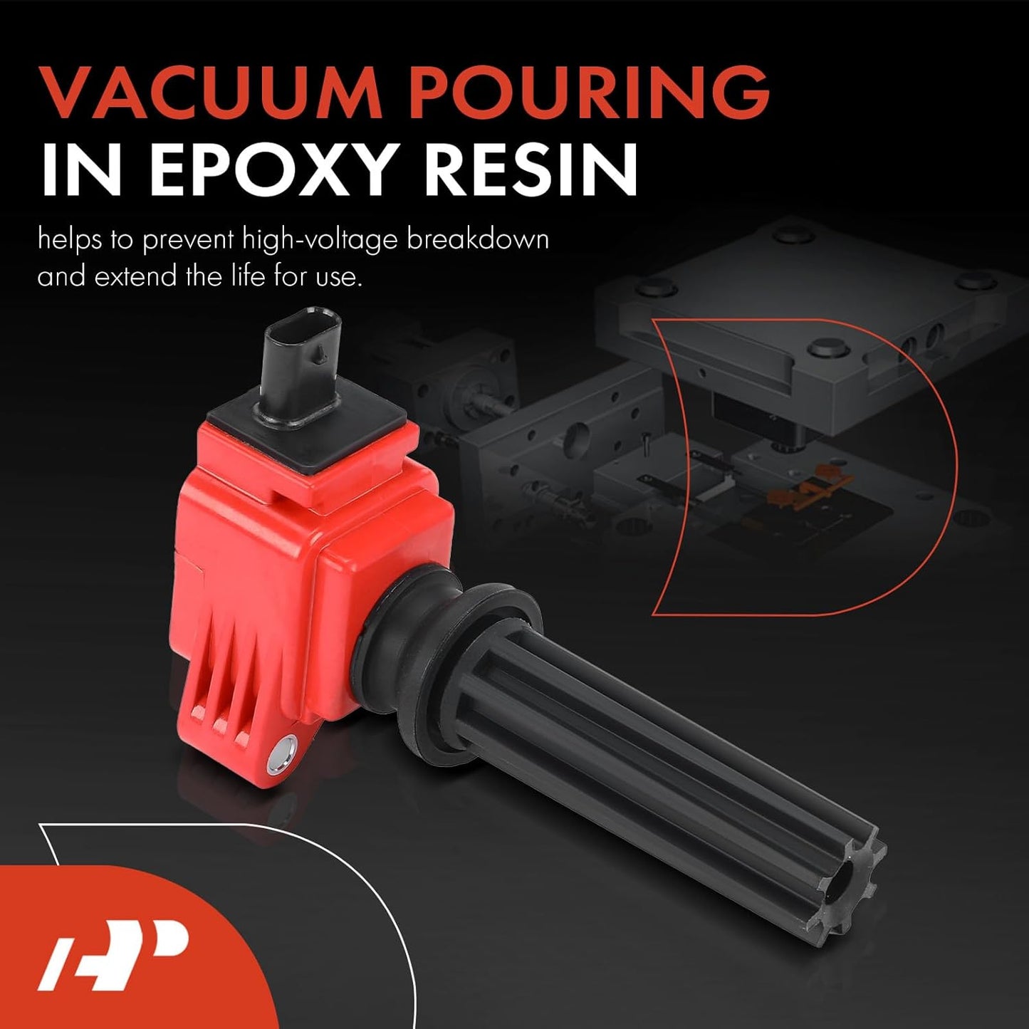 A-Premium Engine Ignition Coil Pack Compatible with Ford Explorer, Escape, Fusion, Focus, Edge, Mustang, Taurus, EcoSport & Land Rover Range Rover Evoque, Discovery Sport, LR2 & Lincoln MKZ, MKC, MKT