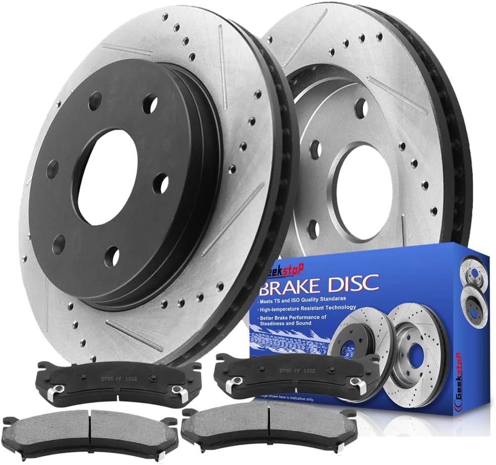 12.01" Front Disc Brake Rotors and Ceramic Brake Pads for 1999-2006 Chevy Silverado 1500, 2000-2006 Tahoe/Suburban 1500/Cadillac Escalade/GMC Sierra 1500, 2000-2006 Yukon XL/Yukon XL 1500