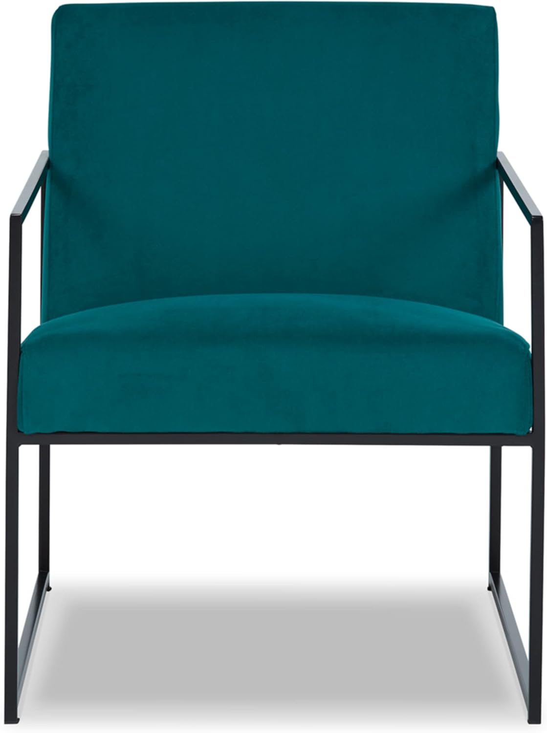 Signature Design by Ashley Aniak Contemporary 17" Velvet Upholstery with Metal Frame Accent Chair, Blue & Black