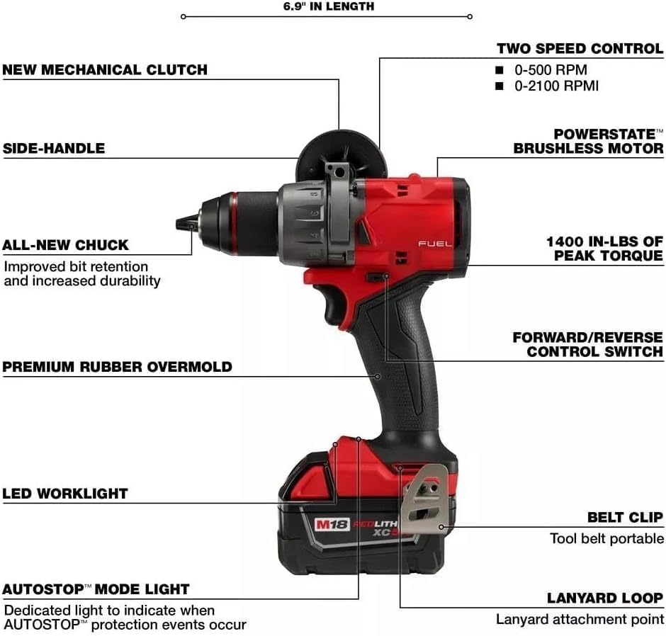 3697-22 M18 for FUEL 18V 2-Tool Combo Kit Hammer Drill & Impact Driver for Milwaukee Tool