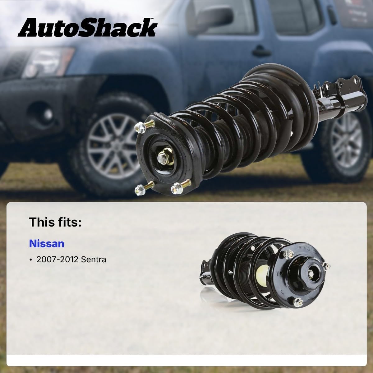 AutoShack Front Right Complete Strut & Coil Spring | Replacement for 2007-2012 Nissan Sentra | 1-PC