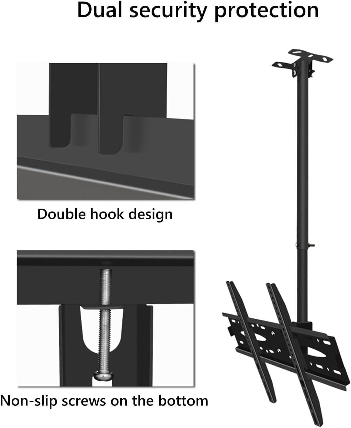 Adjustable Ceiling TV Mount Bracket for 40-70 Inch TVs, Full Motion, Height Adjustable, Tilt Swivel,Ceiling/Walls(2.5)