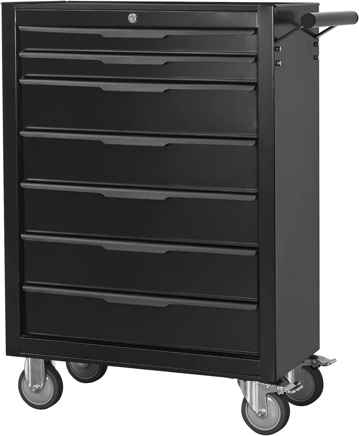 6-Drawer Rolling Tool Chest Cabinet, Large Capacity Metal Tool Box with Wheels and Locking, Roll Around Storage Organizer Tool Cart for Garage, Warehouse, Work Shop - Blue