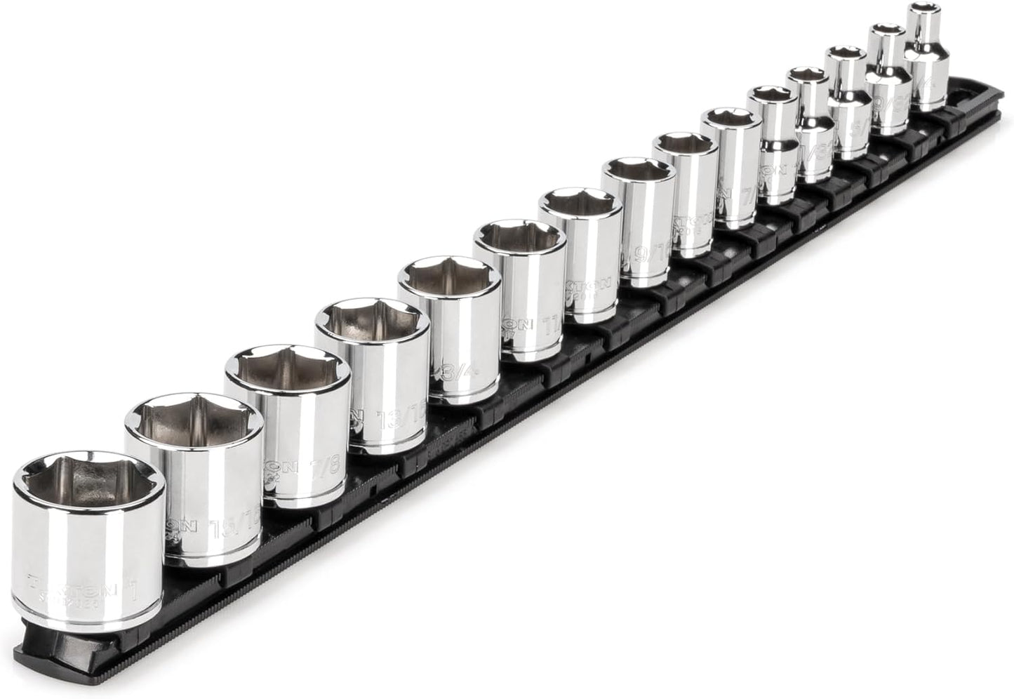 TEKTON 3/8 Inch Drive 6-Point Socket Set with Rails and Tray, 38-Piece (6-24 mm) | SHD91211