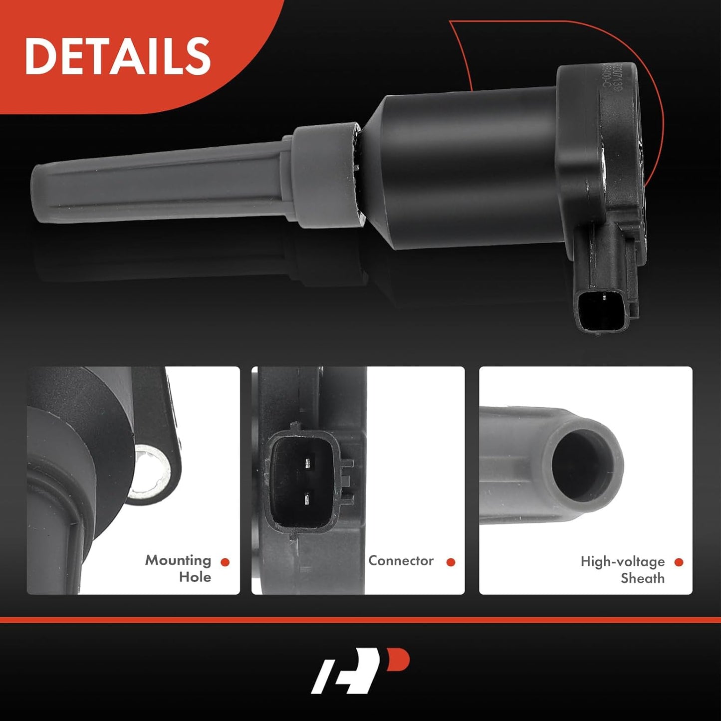 A-Premium Ignition Coil Pack Compatible with Jaguar Vanden Plas XJ6 XJR 1995-1997 XJS 1995-1996 L6 4.0L for UF-384 6-PC Set