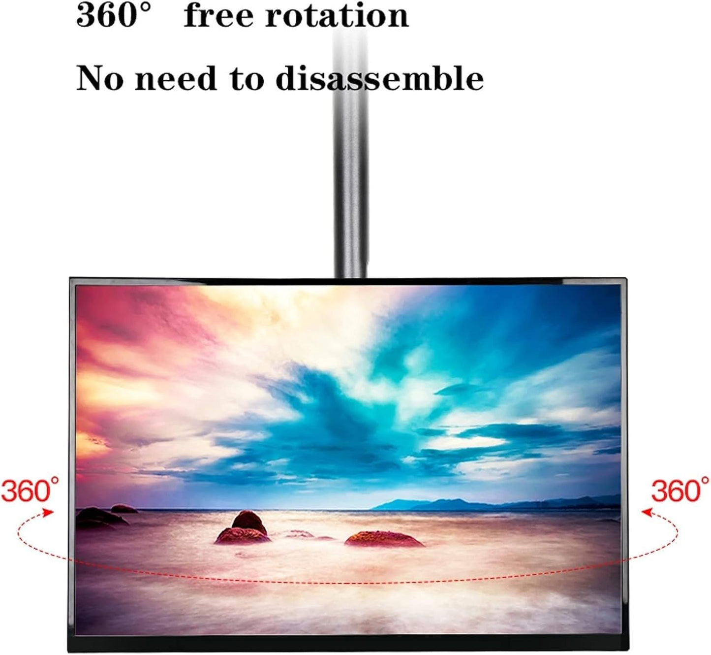 Universal TV Stand TV Mount with Dual-Screen Extension, Tilt Rotation, Adjustable Bracket for 32-65 Inch TVs, Ceiling & Wall Mount with Cord Management