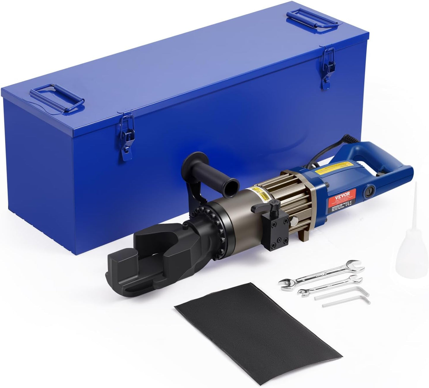 VEVOR Electric Hydraulic Rebar Bender, 1500W Portable Rebar Bending Machine, Bending up to 3/4 Inch #6 (6-20mm) within 4 Seconds, High Power Steel Rebar Bender w/Tool Case Oil Can,Black Blue RN-22