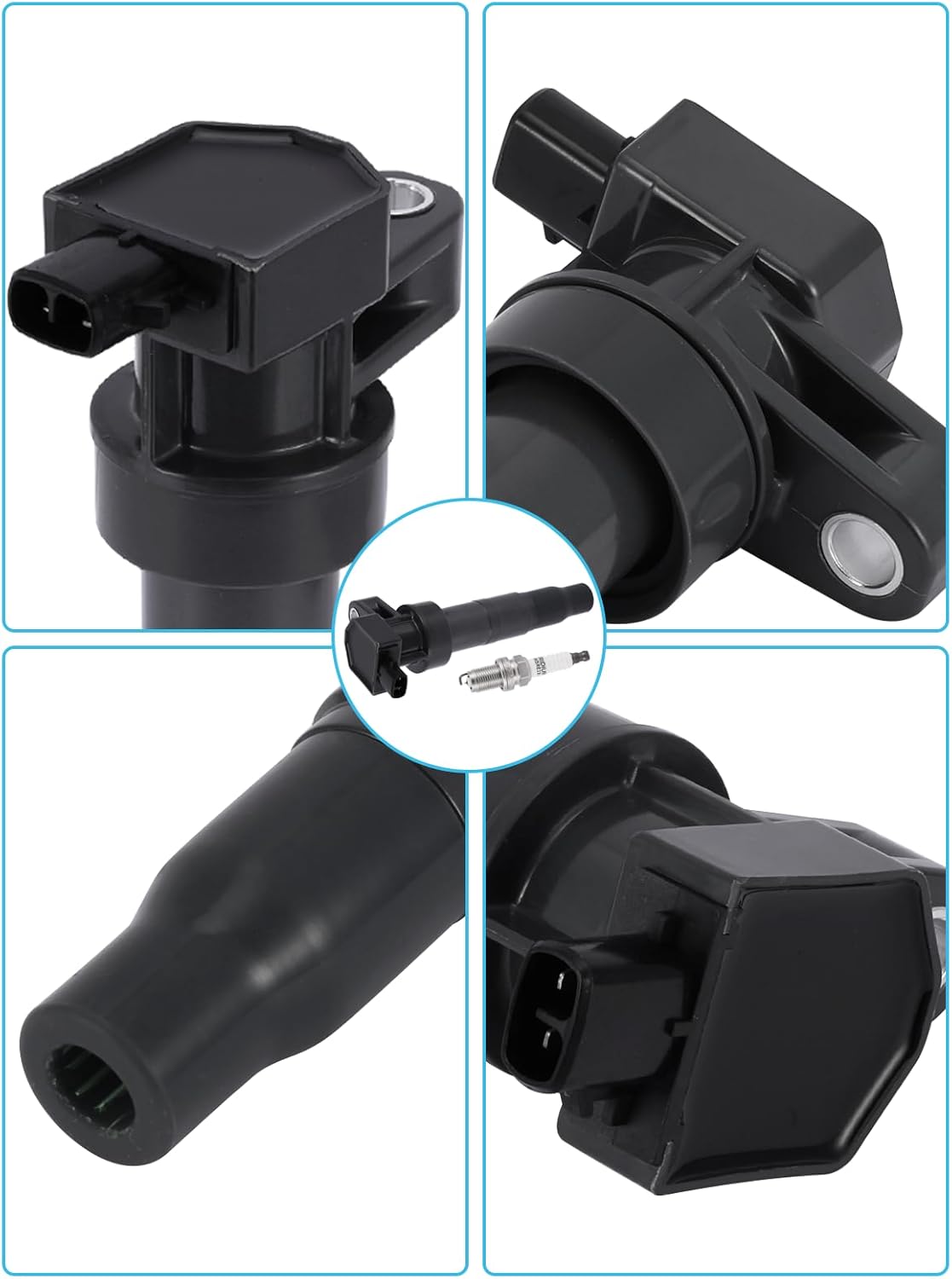 Set of 6 UF546 Ignition Coil Pack & Iridium Spark Plugs (3.3L 3.5L 3.8L) For Hyundai Azera Santa Fe Genesis, For Kia Sedona Sorento Cadenza K900 Replaces# 5C1587 7090 27301-3C000