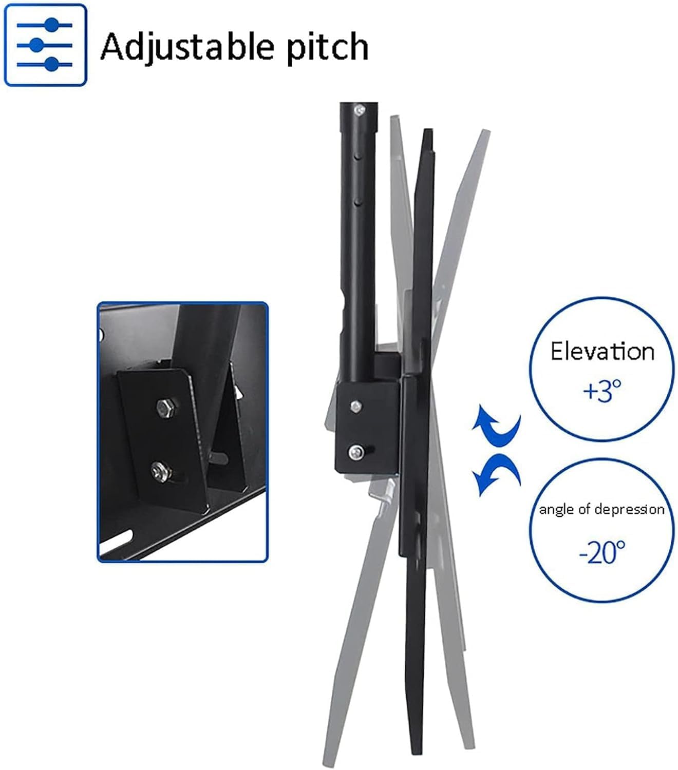 Universal TV Stand Ceiling TV Lift - Adjustable Height Double Pole Single Sn TV Mount Tilt Teles Ceiling TV Mount Bracket Fits 60-100 Inch Low Profile TVs