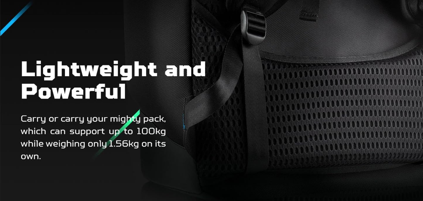 Acer PBG591 Predator Utility Gaming Backpack, Water Resistant and Tear Proof Travel Backpack Fits and Protects Up to 17.3" Predator Gaming Laptop, Black with Teal Accents