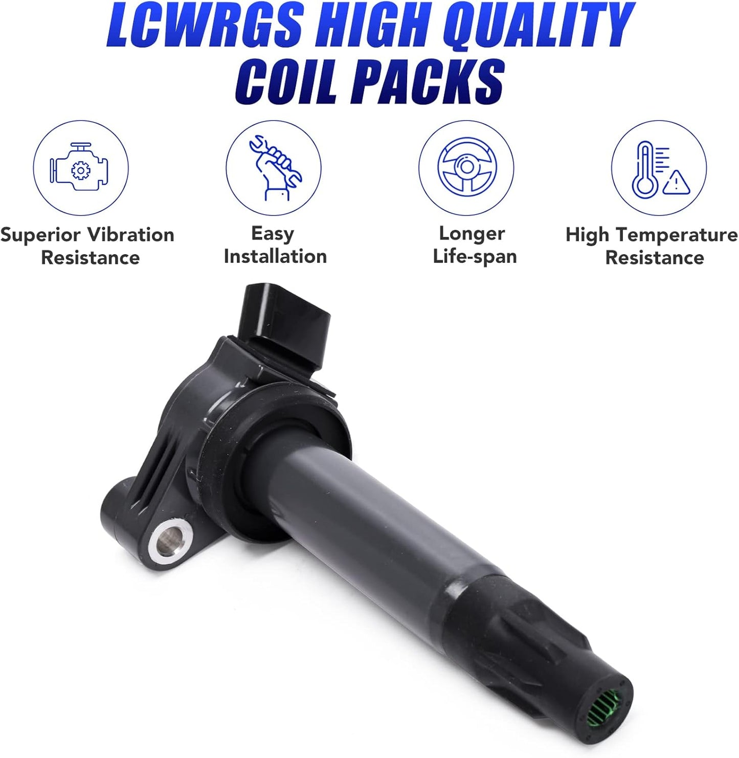 Set of 6 Ignition Coil Pack Fits for 3.3 V6 2004 2005 2006 2007 2008 Toyota Sienna Highlander Solara Lexus RX330 ES330 RX 330 ES 330 Coils 3.3L Replaces UF506