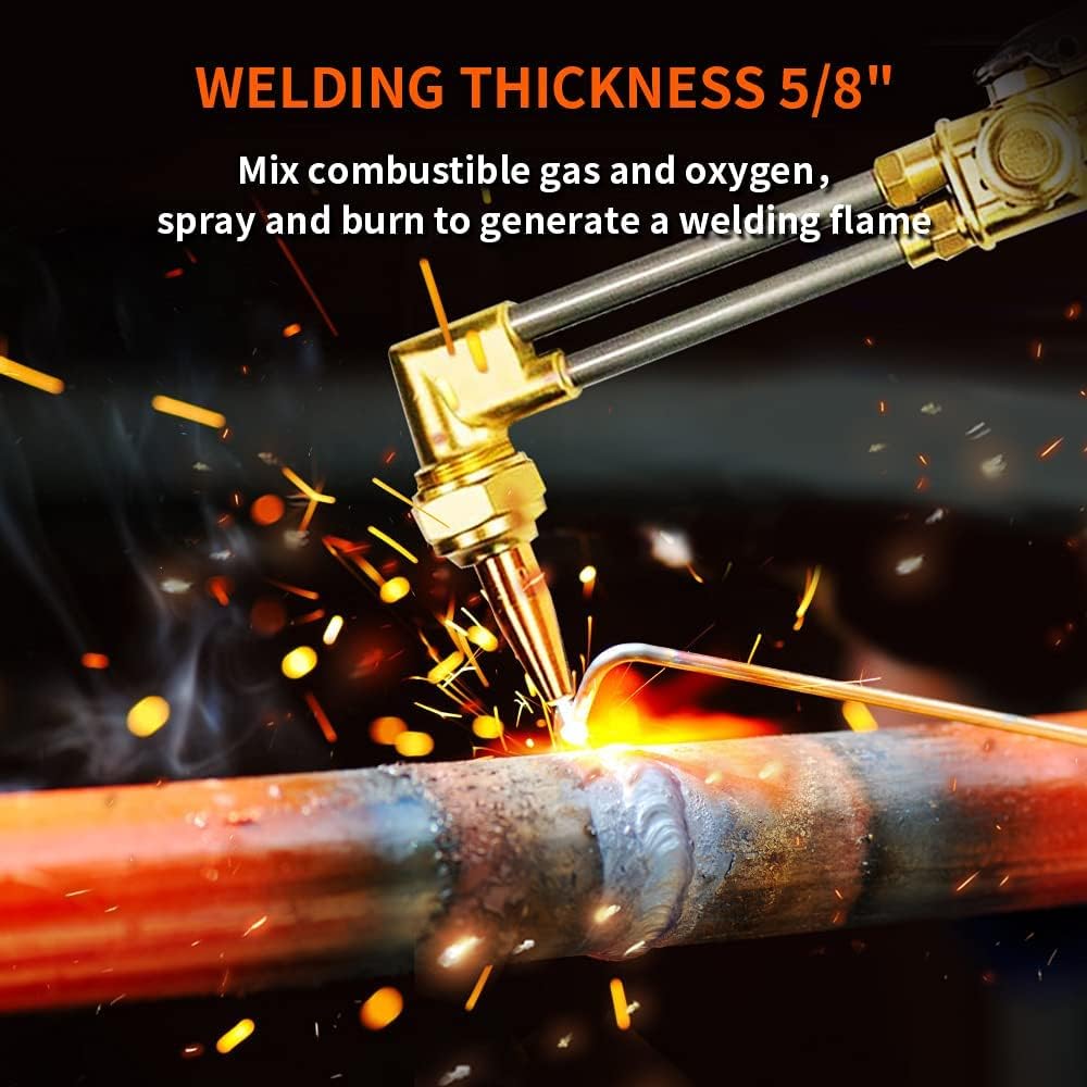 TOAUTO Heavy Duty Cutting Torch, Oxygen Propane Acetylene Welding Torch Flame Torch Handle & Cutting Attachment with Propane Tip