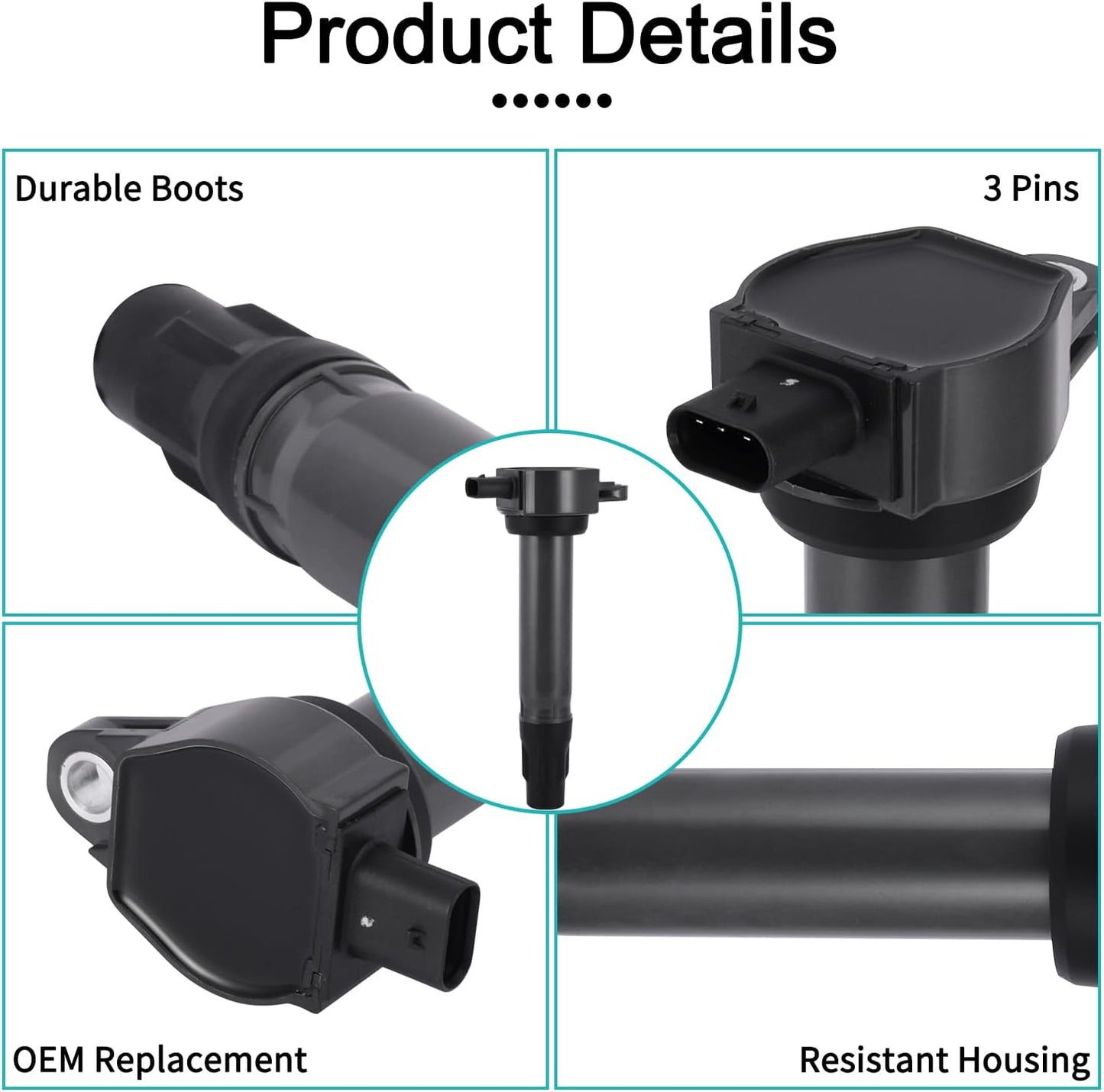 AULNIK Set of 4 Ignition Coil Pack and Iridium Spark Plugs (1.8L 2.0L 2.4L) For 2007-2017 Jeep Compass Patriot, Dodge Avenger Caliber Journey, Chrysler 200 Cirrus Sebring