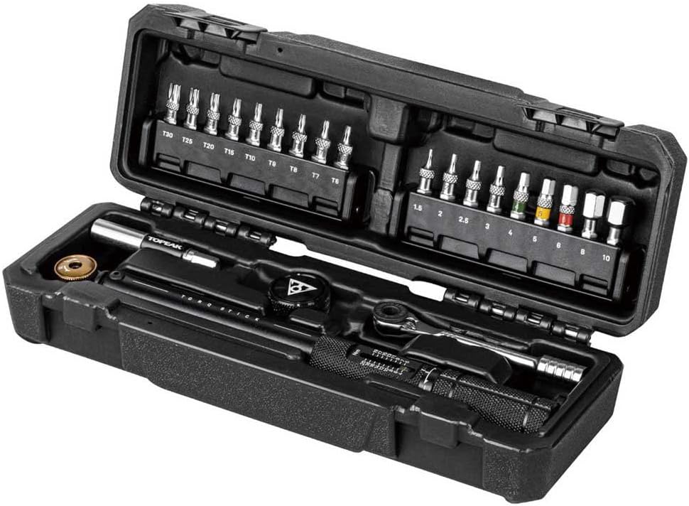 Topeak Torq Stick Pro 4-20 Nm, Tool Box w/TorqStick 4-20nm, mini Ratchet Tool, Finger bit Holder, Speed Sleeve bit Holder, 18 Tool bits (4-20Nm, 18 Tool Bits)